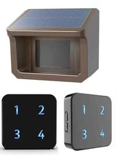 HTZSAFE 1/2Mile Solar Power Driveway Alarm System 2 receivers + 1 sensor