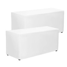 Fitted Tablecloths 2 Pack Floor Length Table Cloth For 4 Ft Rectangle Table 48x