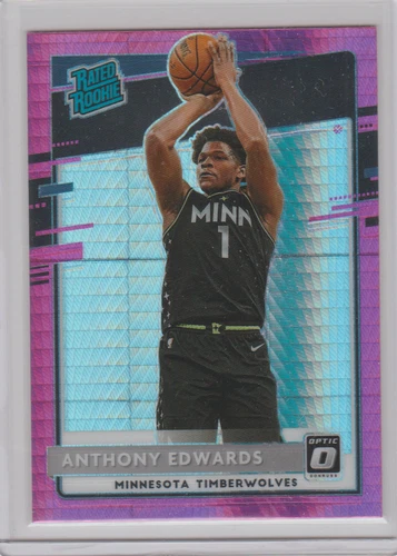 2020-21 DONRUSS OPTIC ANTHONY EDWARDS HYPER PINK PRIZM ROOKIE RC TIMBERWOLVES