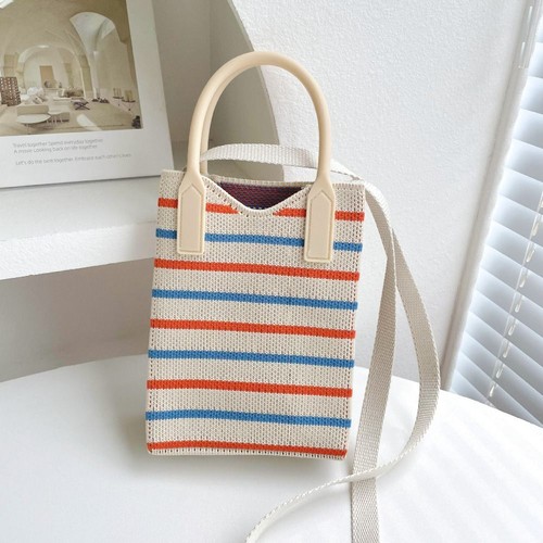 Mini Knit Handbag Knit Phone Bag Student Knot Wrist Bag Girl - Picture 7 of 9