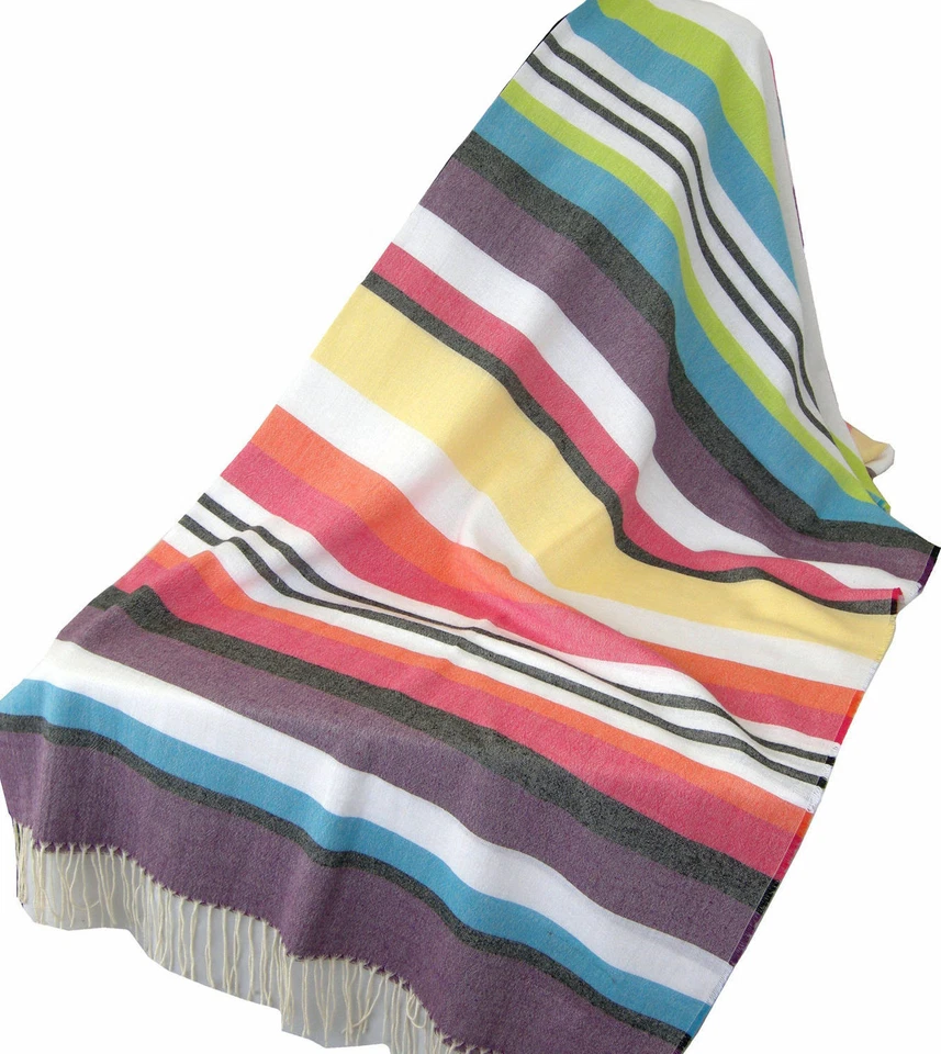 MISSONI HOME TOALLA DE PLAYA CHAL PAREO ALGODÓN FLECOS BODY WRAP 51x 75 pulgadas NIGG 156 Foto 2 de 4