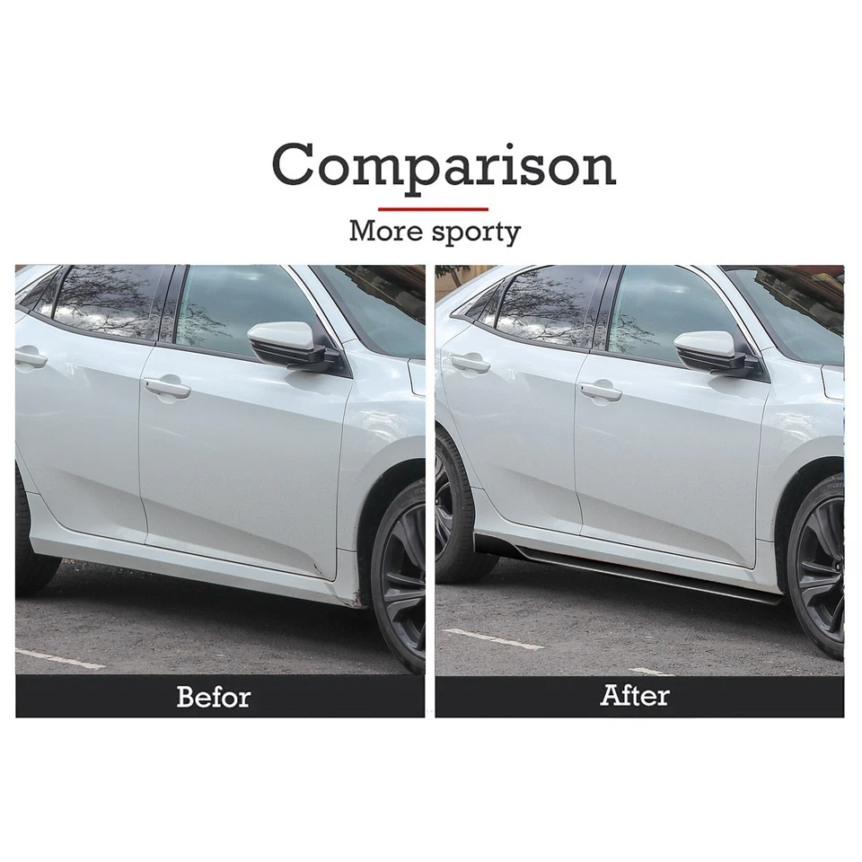 For Toyota MR2 Turbo Gloss 78.7'' Side Skirt Splitter Extension Rocker Panel Lip Foto 4 de 4