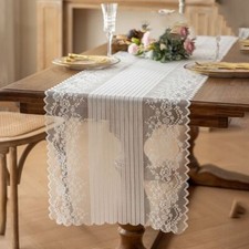 Lace Table Runner Home Vintage Embroidered Table Cover Hollowed Out Tablecloth