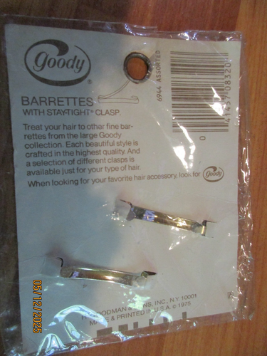 Goody Smiley Barrettes 2 Pack Metal 1975 NOS - Picture 4 of 4