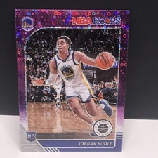 2019 Jordan Poole NBA hoops premium stock purple fast break rookie card