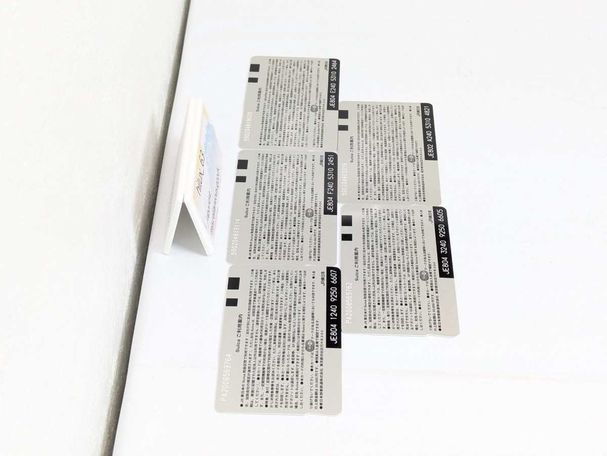 Set of 5 Suica IC Cards JR East for Japan Travel Fully