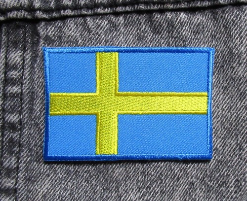 Ecusson Suède patche drapeau patch SUEDE 70 x 45 mm à coudre - Photo 2/6