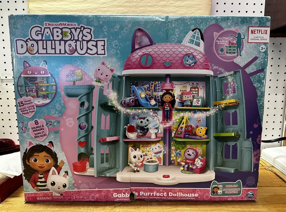 Gabby's Dollhouse, Purrfect Dollhouse 2-Foot Tall Playset with Sounds, 15  Pieces