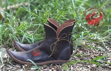 Medieval LEATHER Medieval Renaissance Boots Pointy Shoes viking pirate LARP