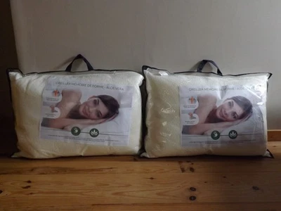 LOT DE 2 OREILLERS Orthopédique cervical - en mousse à mémoire de forme - NEUF - Photo 1/3