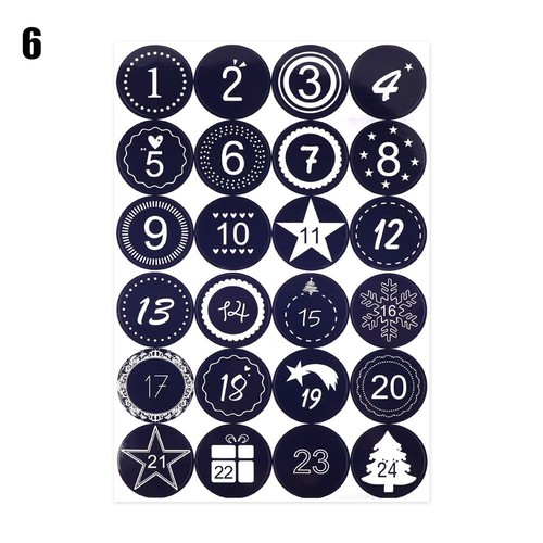 Ornament Paper Sticker Packaging Labels Advent Calendar Number Christmas Label - Picture 17 of 22