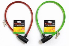 2 Pack Bicycle Cable Lock 2FT w/ Keys Bike Scooter Helmet Security Lock Assorted