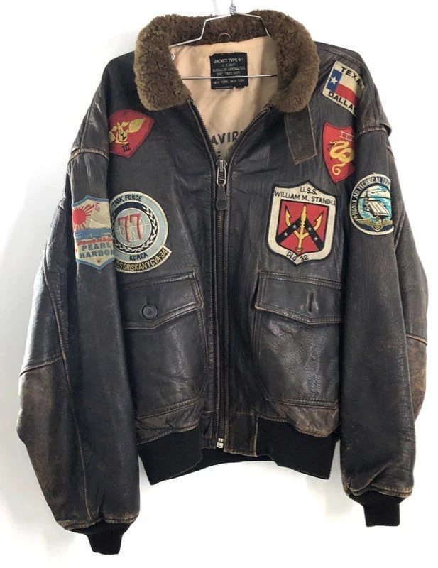 Avirex Leather Flight Jacket In Vintage Outerwear Coats & Jackets