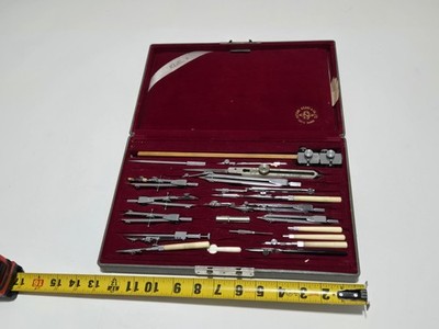Vtg Drafting Drawing Compass Set by Kotani Asahi & Co. No.491 TOKYO KANDA RARE!