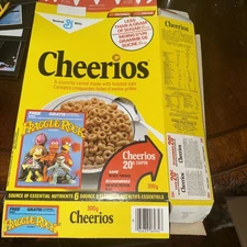 1985 Cheerios Fraggle Rock Cereal Box With Sticker offer Very Rare