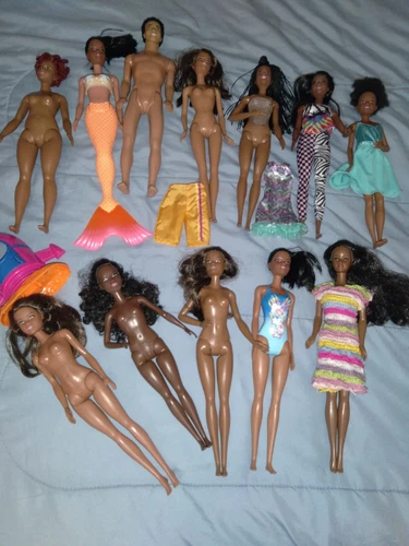 HUGE Lot 12Dolls Mattel AA Black Christie Barbie Vintage Lot Play/OOK NR
