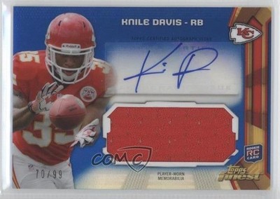 2013 Finest Jumbo Relic Blue Refractor 70/99 Knile Davis Rookie Auto RC 0c6