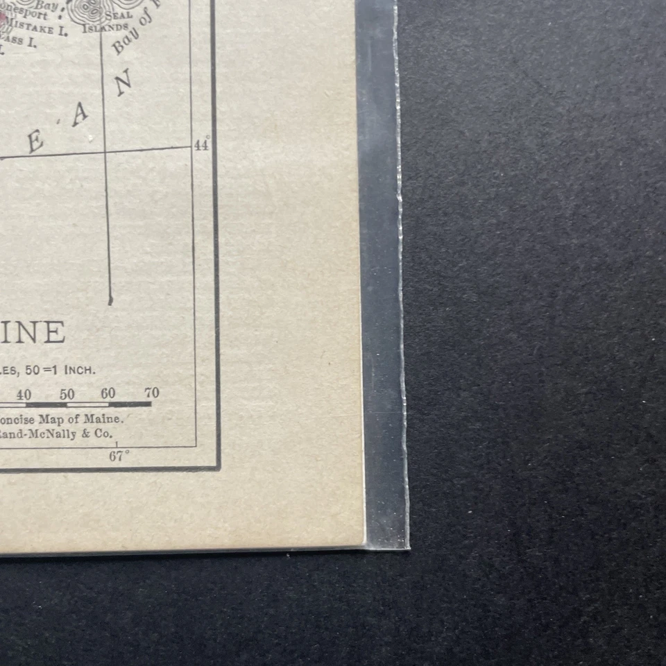 1916 Maine Vintage Map - 6 in x 7 in - Rand McNallys Dollar Atlas Of The World - Image 4 of 4