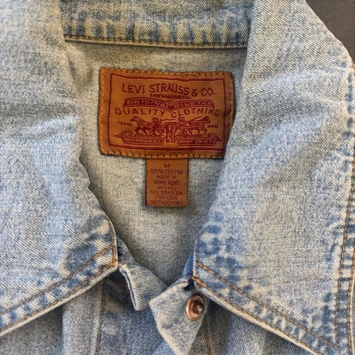 Vtg 60s 70s Levis White Tab Denim Chore Jacket Copper Buttons white tab image 4