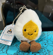 NWT Jellycat Happy Boiled Egg Bag Charm Plush Keychain Cute Gift Authentic