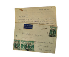 Jewish Judaica post-WWII letter Sopot to Jerusalem 1947