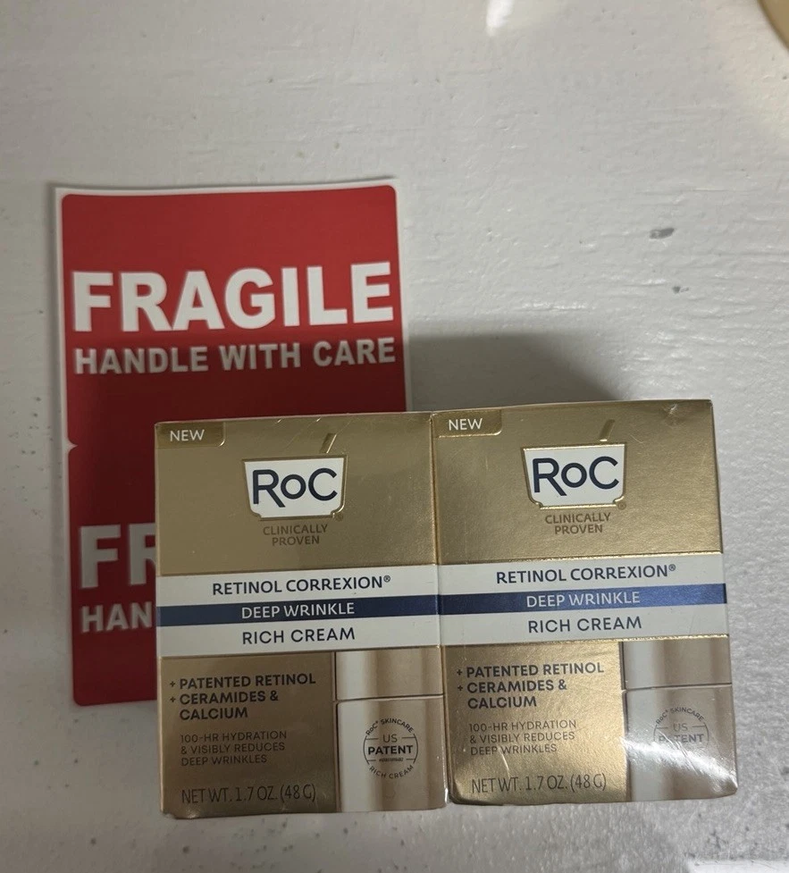 2 RoC Retinol Correxion Deep Wrinkle Rich Moisturizing Cream 1.7oz./48g - NEW