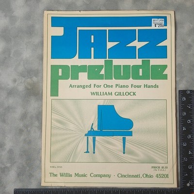 1981 William Gillock Jazz Preludez 1 Piano 4 Hands Duet Willis Music Sheet