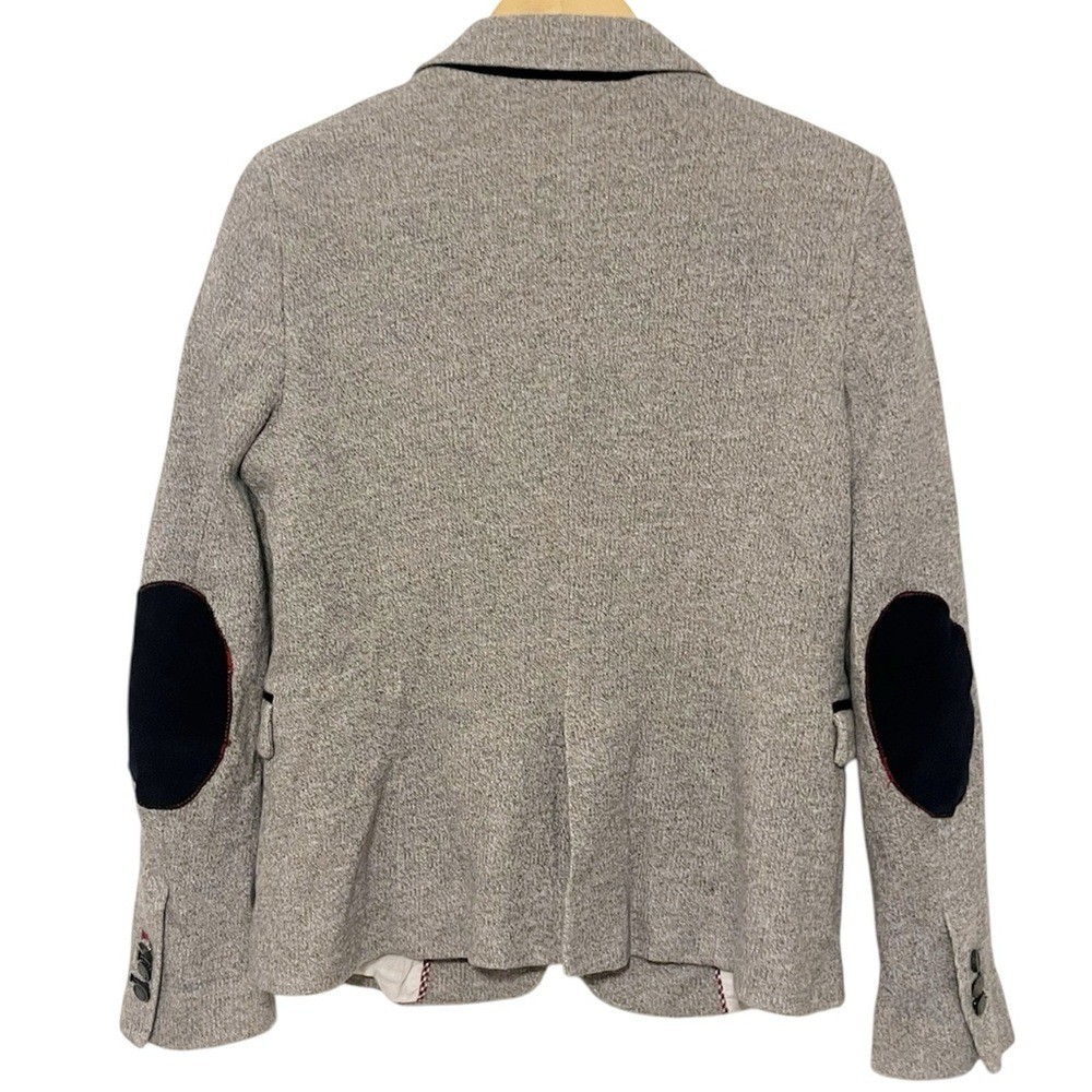Zara Gray Cotton Basic Lined Single Button Blazer… - image 2