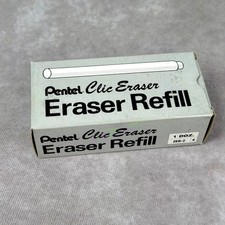 Vintage Pentel Clic Eraser Refills 17 Total Erasers ZER-2 White w/ Original Box