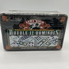 NEW Eton Game Room 91 Shiny Dominoes W Color Dots Double 12 Dominoes Game Sealed