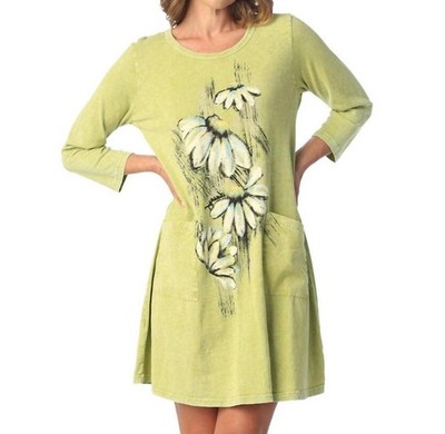 Jess & Jane Lucy Mineral Washed Cotton Dress Cactus