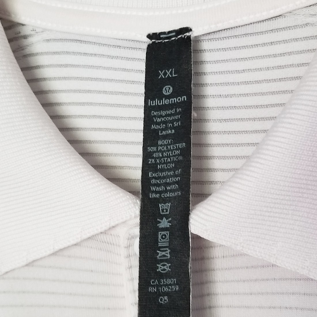 Lululemon Men’s XXL Metal Vent Tech Polo Shirt Off White Vented Breathable Golf thumbnail 6