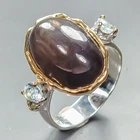 Jewellery Natural Cat's Eye Sunstone Ring 925 Sterling Silver Size 6.75 /R447367