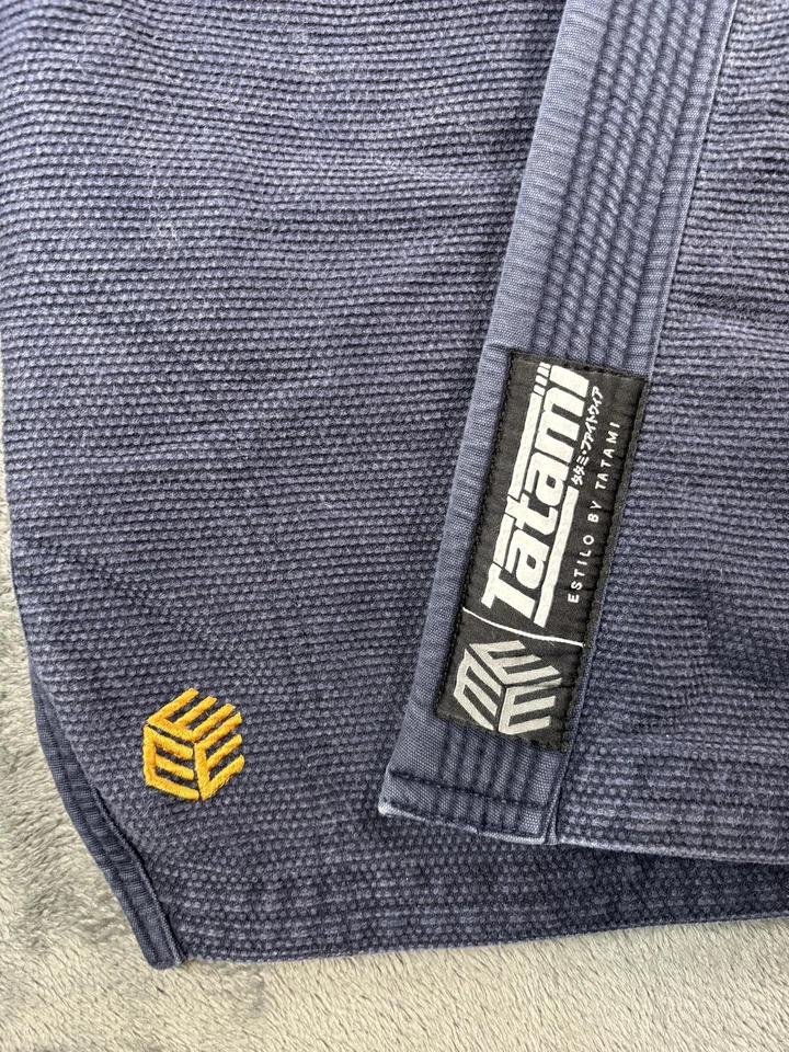 Куртка Tatami Estilo Jiu Jitsu Gi Jacket A0 синяя премиум-класса 100% хлопок униформа BJJ топ - Изображение 4 из 4