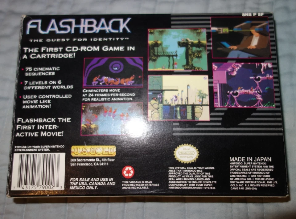 Super Nintendo SNES NTSC USA - FLASHBACK - Boxed with Manual - Image 2 of 4