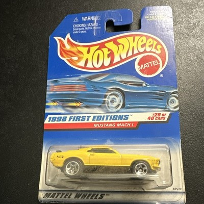 Hot Wheels 1998 First Editions '71 Mustang Mach I 1:64 Yellow Unopened
