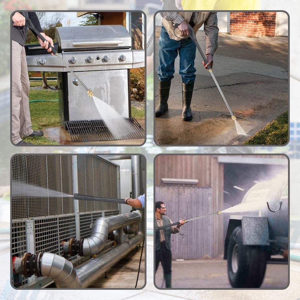 Power Pressure Washer Spray Gun 2Wand/Lance&5  Tips&hose for Water Pumps 4000psi