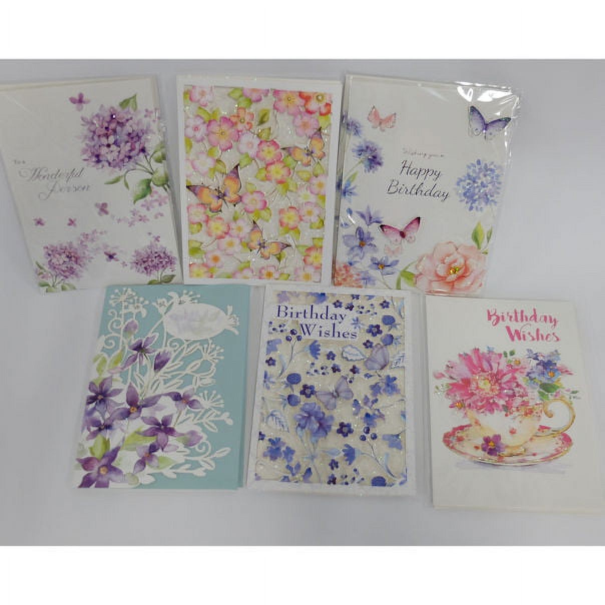 Deluxe Birthday Cards Color Laser - 3D Set of 12 with Envelope