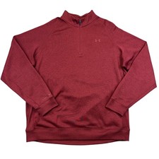 Under Armour Pullover Mens 3XL Red ColdGear Quarter Zip Loose Fit Sweatshirt