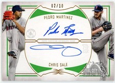 Pedro Martinez Chris Sale 2019 Definitive Green Dual Autograph Card #DAC-MS 2/10