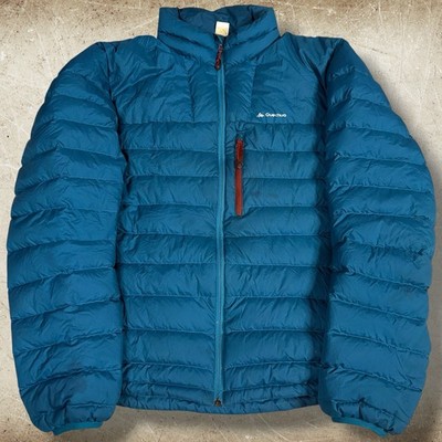 Decathlon Jacket Men's Size Large Blue Quilted Down Puffer Outdoors Quechua