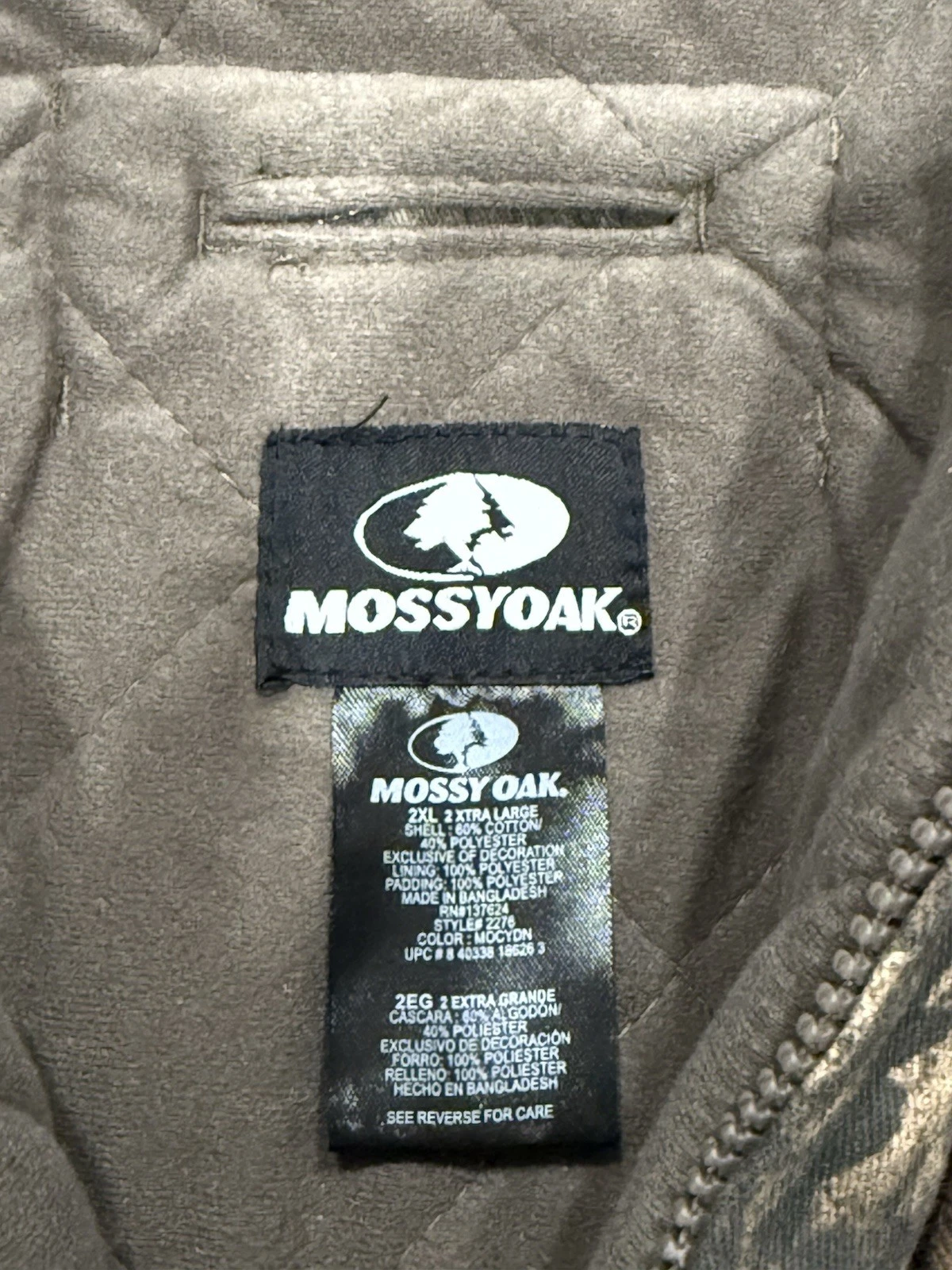 Vintage 90s Y2K Mossy Oak Real Tree Camo Hunter Work Detroit Hoodie Jacket XXL image 5