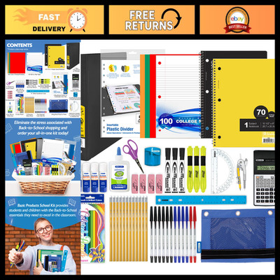 65-Piece Math & Geometry School Kit for Middle & High School - Complete Set