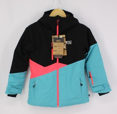 PICTURE KINDER UNISEX NAIKA SKIJACKE GRÖSSE 10 JAHRE SCHWARZ/TÜRKIS UVP £150 IB