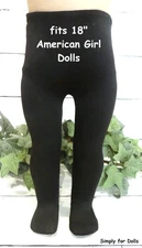 BLACK Knit DOLL TIGHTS / STOCKINGS fits 18" American Girl DOLL CLOTHES