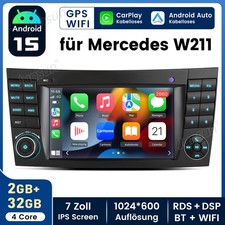 DAB+ Carplay Autoradio Android 15 GPS Navi F&uuml;r Mercedes Benz E-Klasse W211 W219