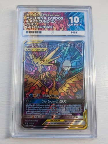 Pokémon TCG Moltres Zapdos & Articuno GX SM210 - Hidden Fates Ace 10 GEM MINT