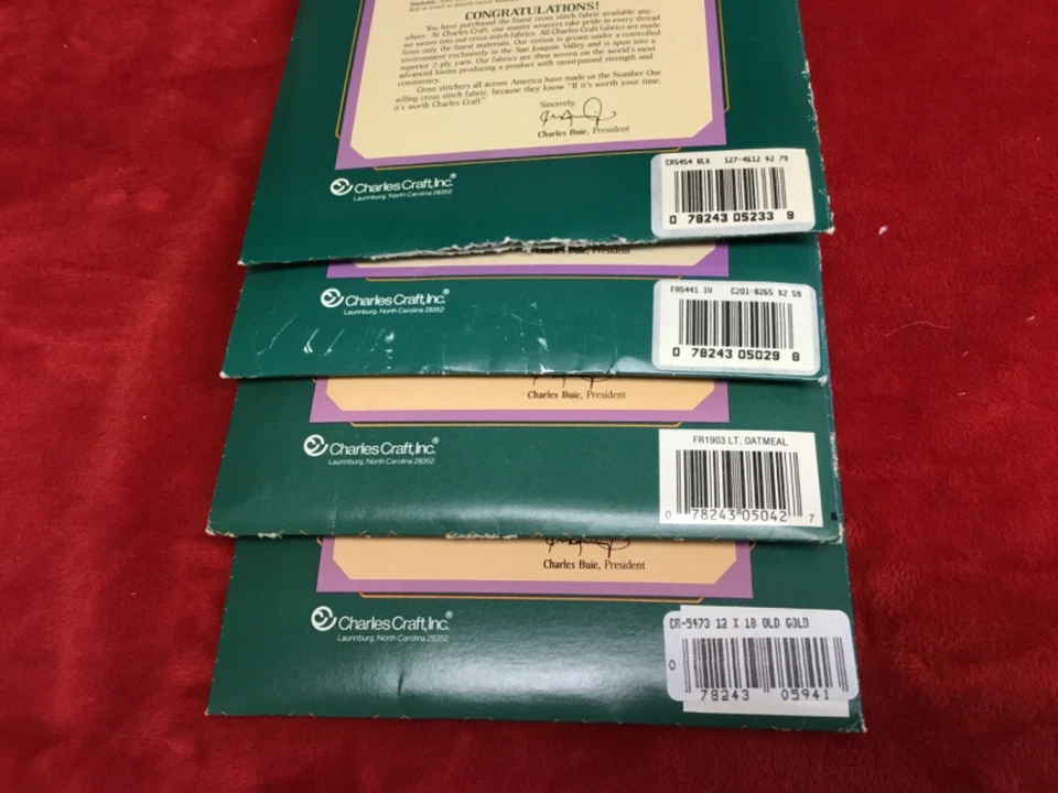 Charles Craft Cross Stitch 14 ct Aida in Old Gold, Black, Lt. Oatmeal, Ivory - Image 4 of 4