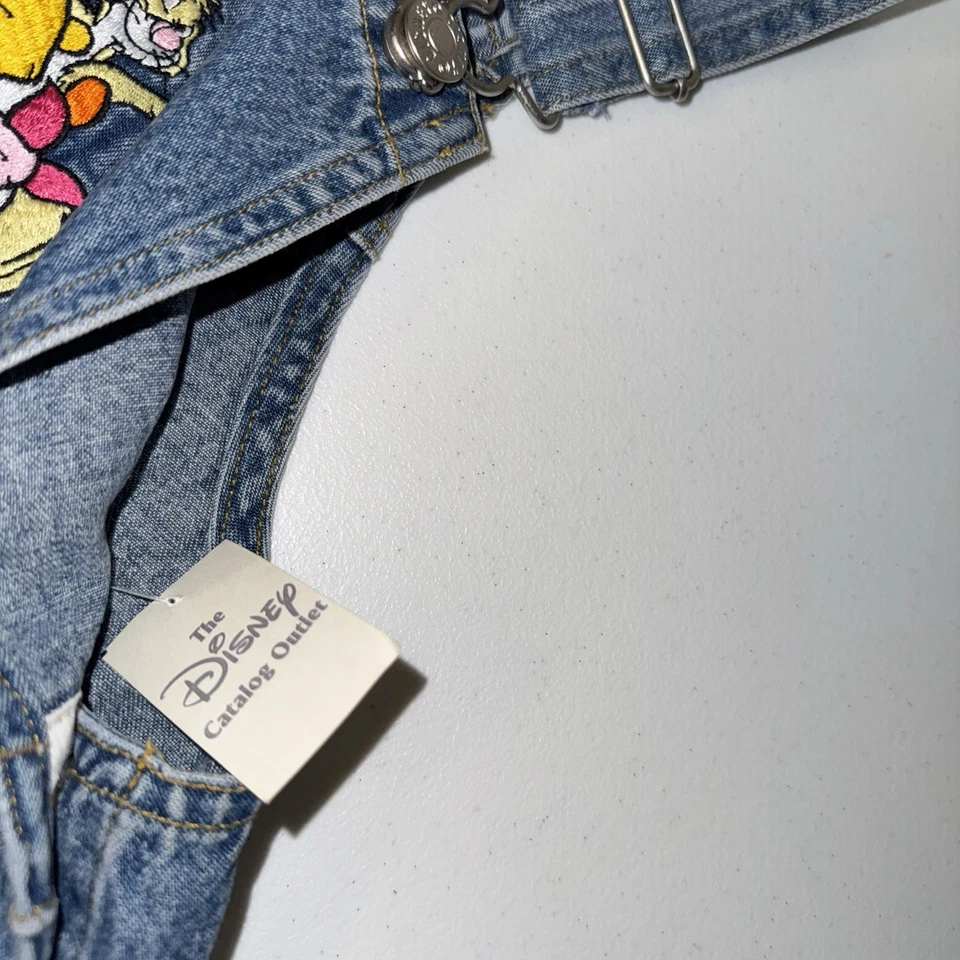 NWT VINTAGE WINNIE THE POOH DISNEY CATALOG STITCHED DENIM OVERALLS SIZE Kids 7/8 - Image 3 of 4