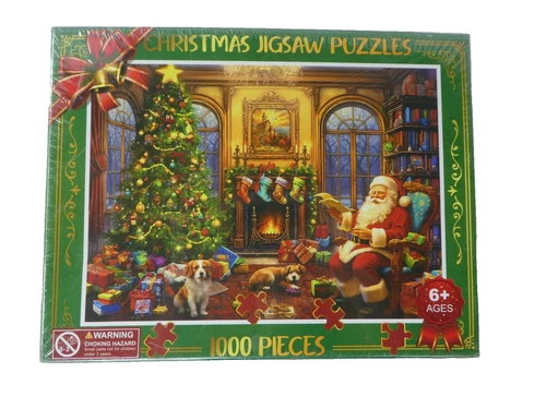 Christmas Jigsaw Puzzle 1000 Piece SDPT2023 Santa & Dog X-Mas NEW FACTORY SEALED